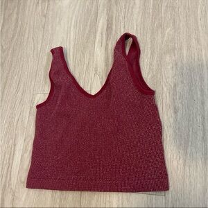 Bke Red Sleeveless Knit Top